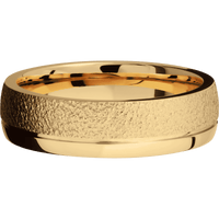 18K Yellow Gold + Stipple , Polish Finish