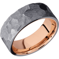 Tantalum + Rock Finish + 14K Rose Gold