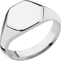 Medium Hexagon signet ring (13.9x12mm) in Titanium, with a Wide style band.