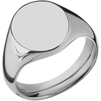 Medium Oval signet ring (16x13mm) in Titanium, with a Wide style band.