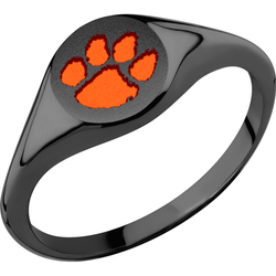 Clemson University Custom Collegiate Black Zirconium Signet Ring