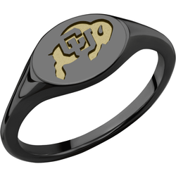 University of Colorado Custom Collegiate Black Zirconium Signet Ring