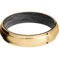 10K Yellow Gold + Satin , Polish Finish + Forged Carbon Fiber