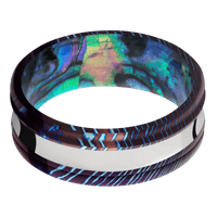 Titanium Damascus + Polish , Polish Finish + Abalone
