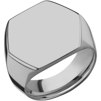 Extra Large Hexagon signet ring (23x20mm) in Titanium, with a Wide style band.