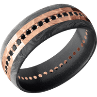 18K Rose Gold + Rock Finish + Dark Grey