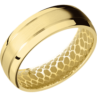 14K Yellow Gold + Satin , Polish Finish