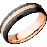 Zirconium + Hammer , Polish Finish + 14K Rose Gold
