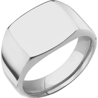 Medium Cushion signet ring (14x14mm) in Titanium, with a Wide style band.