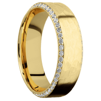 10K Yellow Gold + Hammer , Polish Finish