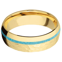 10K Yellow Gold + Hammer , Polish Finish