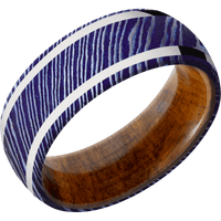 Titanium Damascus + Satinetched Finish + Desert Iron Wood