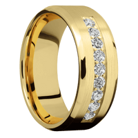 14K Yellow Gold + Satin , Polish Finish