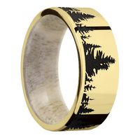10K Yellow Gold + Polish Finish + Antler