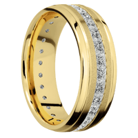 14K Yellow Gold + Sand , Polish Finish