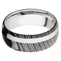 Damascus + Acid Finish + 14K White Gold