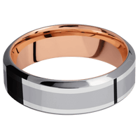 Tantalum + Polish , Polish Finish + 14K Rose Gold