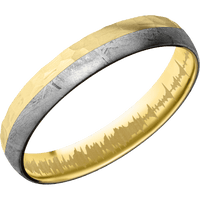 14K Yellow Gold + Hammer Finish