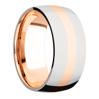 14K White Gold + Polish Finish + 14K Rose Gold