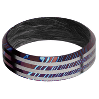 Titanium Damascus + Polish , Polish Finish + Forged Carbon Fiber