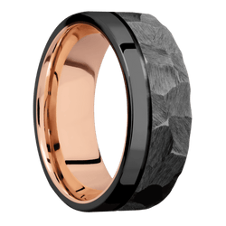Zirconium + Rock , Polish Finish + 14K Rose Gold