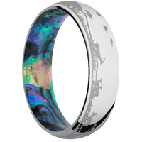 Palladium Silver + Polish Finish + Abalone