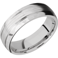 14K White Gold + Treebark3 , Hammer Finish