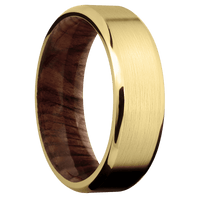 14K Yellow Gold + Satin , Polish Finish + Sequoia