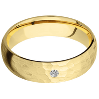 14K Yellow Gold + Hammer Finish
