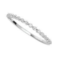 14K White Gold band with 15 Round Lab Grown Diamond having TCW-.22