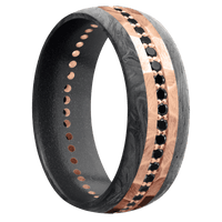 18K Rose Gold + Rock Finish + Dark Grey