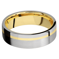 Titanium + Satin , Polish Finish + 14K Yellow Gold