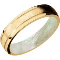 10K Yellow Gold + Rockpolish , Polish Finish + Freshwater Mother of Pearl