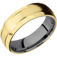 10K Yellow Gold + Machine , Rockpolish Finish + Tantalum