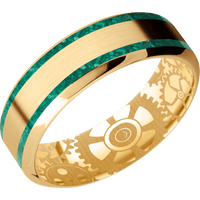 18K Yellow Gold + Satin , Polish Finish