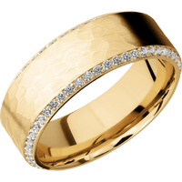 10K Yellow Gold + Hammer , Polish Finish