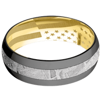 Zirconium + Polish Finish + 18K Yellow Gold