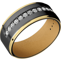 Zirconium + Bead , Polish Finish + Gold