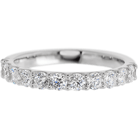 14K White Gold band with 11 Round Lab Grown Diamond having TCW-.77