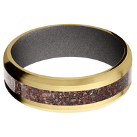 14K Yellow Gold + Satin , Satin Finish + Gun Metal Grey
