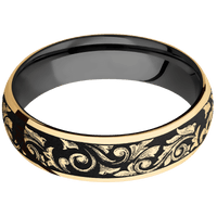 14K Yellow Gold + Polish Finish + Zirconium
