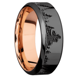 Zirconium + Polish , Polish Finish + 14K Rose Gold