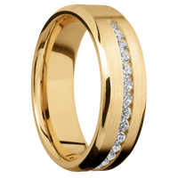 10K Yellow Gold + Satin , Polish Finish