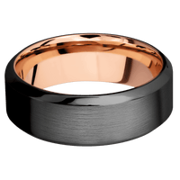 Zirconium + Satin , Polish Finish + 14K Rose Gold