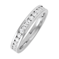 14K White Gold band with 15 Round Lab Grown Diamond having TCW-.45