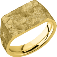 Medium Horizontal Rectangle signet ring (16x11.5mm) in 14K Yellow Gold, with a Wide style band.