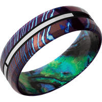 Titanium Damascus + Polish , Polish Finish + Abalone
