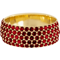 22K Yellow Gold band with 88 Round Dark Ruby having TCW-1.32