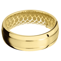 14K Yellow Gold + Satin , Polish Finish
