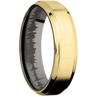 14K Yellow Gold + Crosssatin , Polish Finish + Tantalum Noir